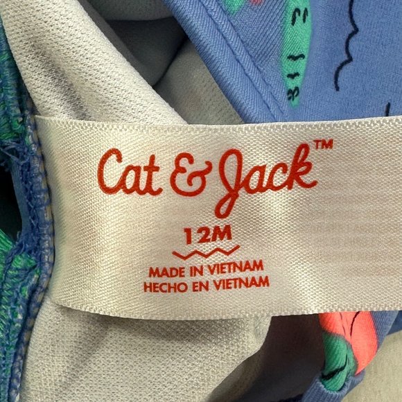 Cat And Jack Girl's Size 12 Month Swim Suit One Piece Blue New With Tags - Picture 3 of 12